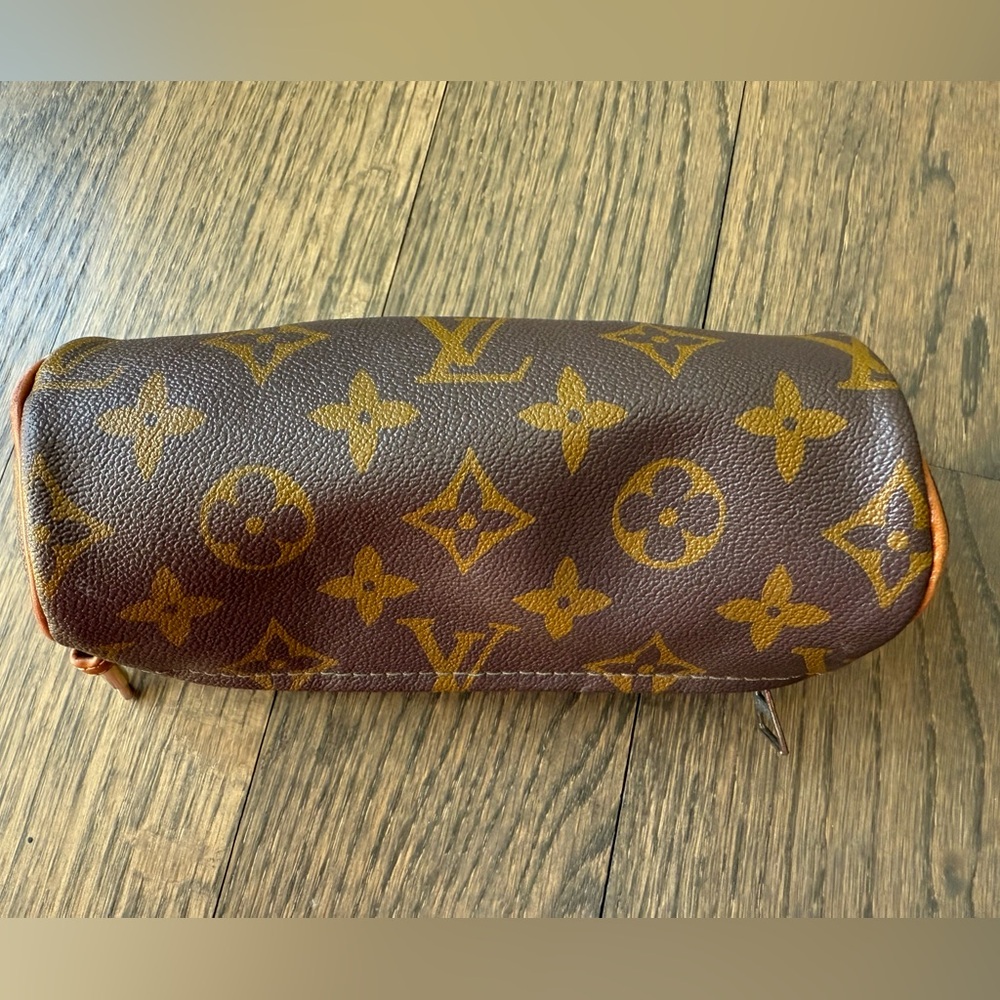 Mini Vintage Louis Vuitton Brown and Gold Monogram Pouch.